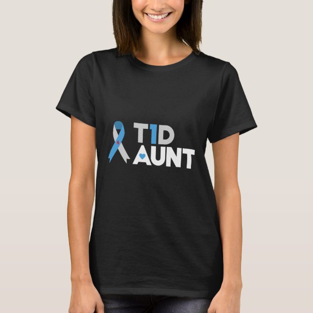Medvetenhet om Moster typ 1 Insulin Pancer T Shirt (Framsida)