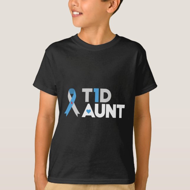 Medvetenhet om Moster typ 1 Insulin Pancer T Shirt (Framsida)