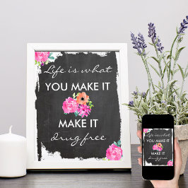 Medvetenhet om narkotikabekämpningskalkboard och B Poster