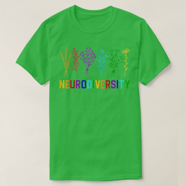 Medvetenhet om neurodiversitet ADHD Rainbow Flowe T Shirt (Design framsida)