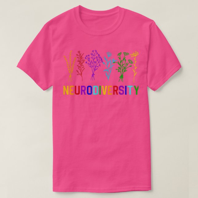 Medvetenhet om neurodiversitet ADHD Rainbow Flowe T Shirt (Design framsida)