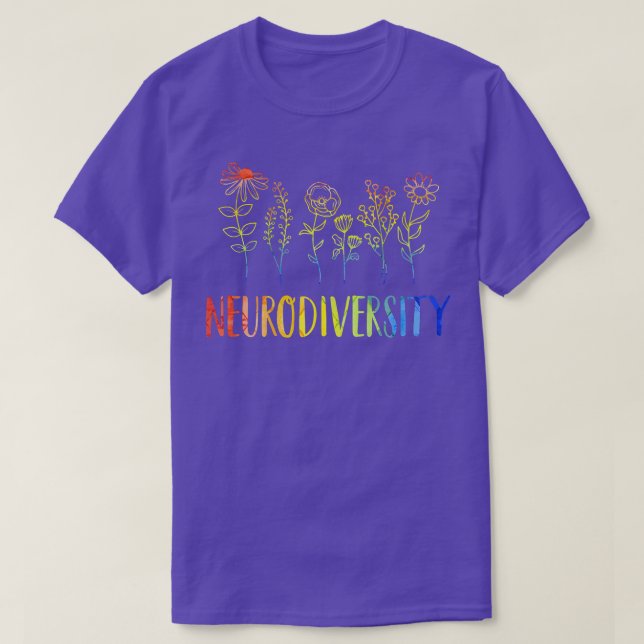 Medvetenhet om neurodiversitet ADHD Rainbow Flowe T Shirt (Design framsida)