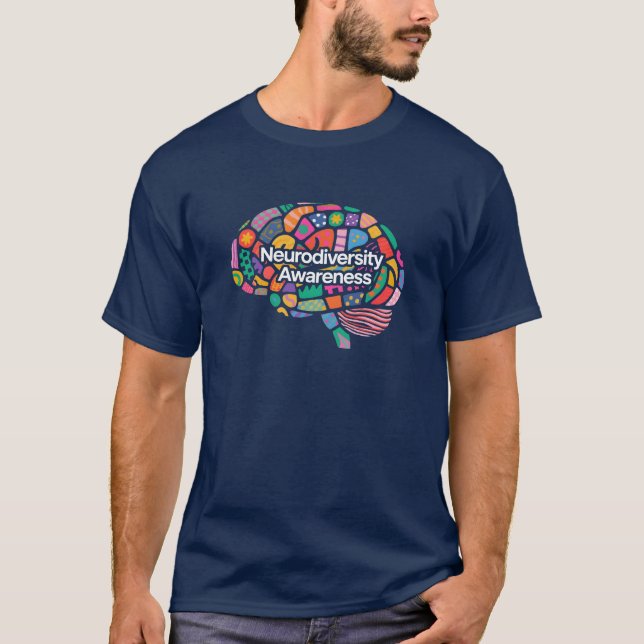 Medvetenhet om neurodiversitet Färgfläckar Mönster T Shirt (Framsida)