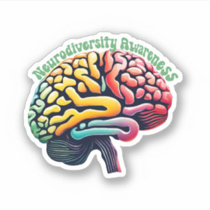 Medvetenhet om neurodiversitet - illustration av h klistermärken