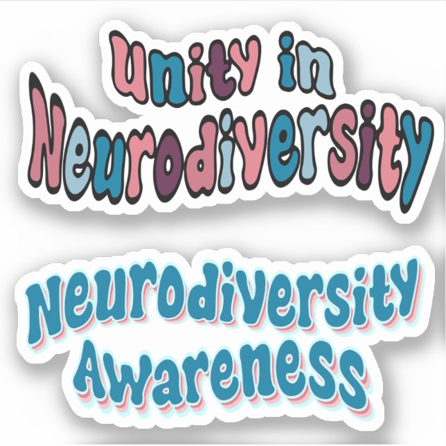 Medvetenhet om neurodiversitet *Se beskrivning* Klistermärken (Framsida)