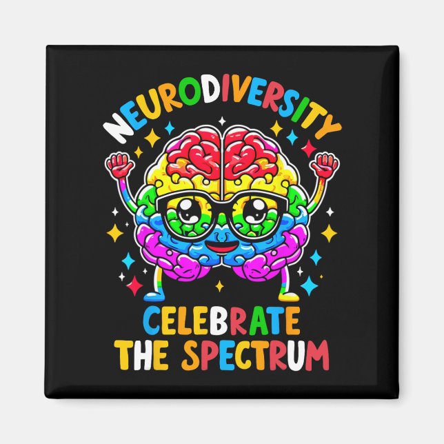 Medvetenhet om neurodiversity Brain Autism Awarene Magnet (Framsidan)