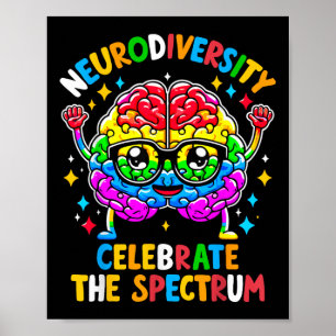Medvetenhet om neurodiversity Brain Autism Awarene Poster