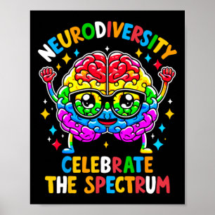 Medvetenhet om neurodiversity Brain Autism Awarene Poster
