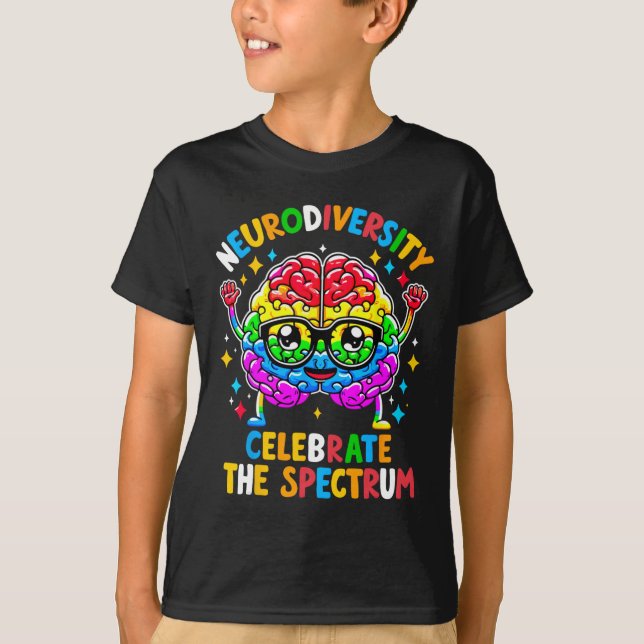 Medvetenhet om neurodiversity Brain Autism Awarene T Shirt (Framsida)