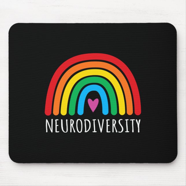 Medvetenhet om neurodiversity Rainbow Autism Aware Musmatta (Framsidan)