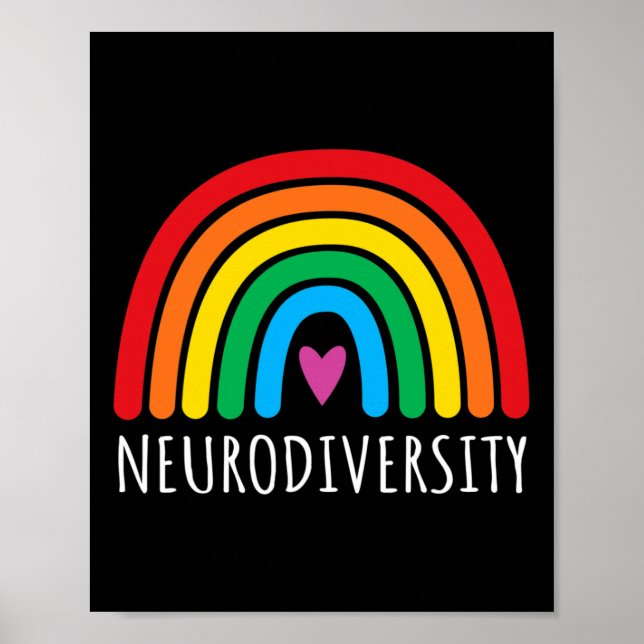 Medvetenhet om neurodiversity Rainbow Autism Aware Poster (Framsidan)