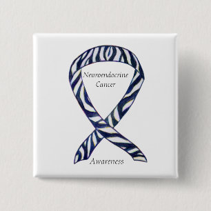 Medvetenhet om neuroendokrin cancer Ribbon Anpassn Knapp