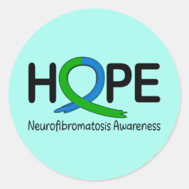 Medvetenhet om neurofibromatos Ribbon Hope Runt Klistermärke