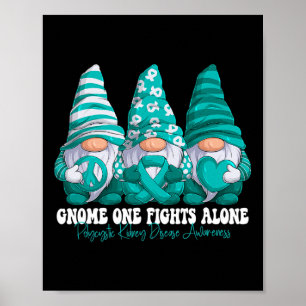 Medvetenhet om njursjukdom Månad Teal Ribbon Gnome Poster