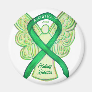 Medvetenhet om njursjukdom Ribbon Angel Art Magnet