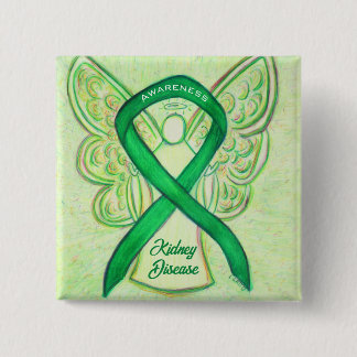 Medvetenhet om njursjukdom Ribbon Angel Pin Knapp