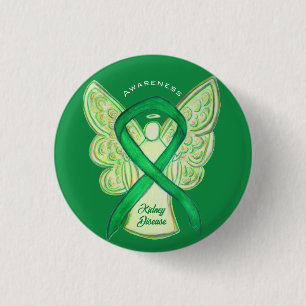 Medvetenhet om njursjukdom Ribbon Angel Stift Knapp