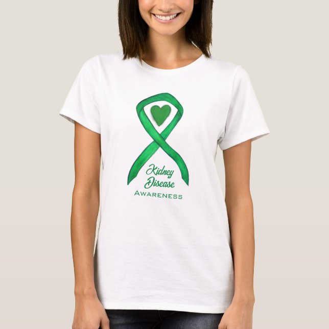Medvetenhet om njursjukdom Ribbon Anpassningsbar S T Shirt (Framsida)