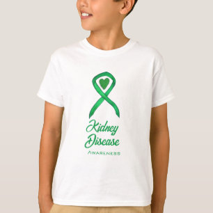 Medvetenhet om njursjukdom Ribbon Heart Art Shirts T Shirt