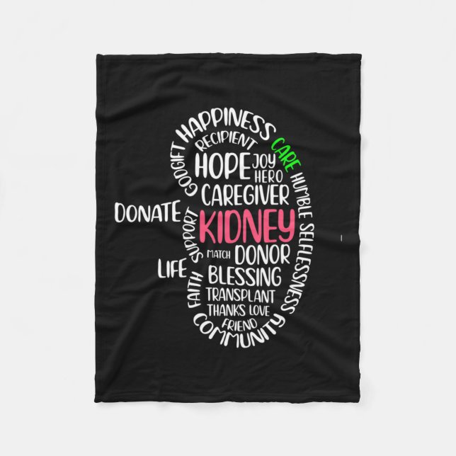 Medvetenhet om njursjukdom Transplant organdonatio Fleecefilt (Framsidan)