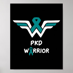 Medvetenhet om njursjukdom Warrior Teal Ribbon 1 Poster