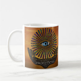 Medvetenhet om Öga inspiration Ord Art Kaffemugg