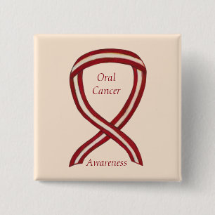 Medvetenhet om oral cancer Ribbon Rand Anpassnings Knapp