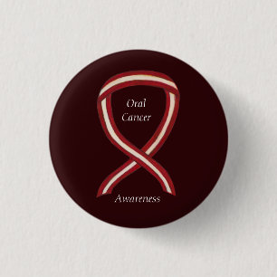 Medvetenhet om oral cancer Ribbon Rand Anpassnings Knapp