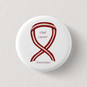 Medvetenhet om oral cancer Ribbon Rand Anpassnings Knapp