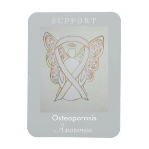 Medvetenhet om osteoporos Ribbon Angel Magnet