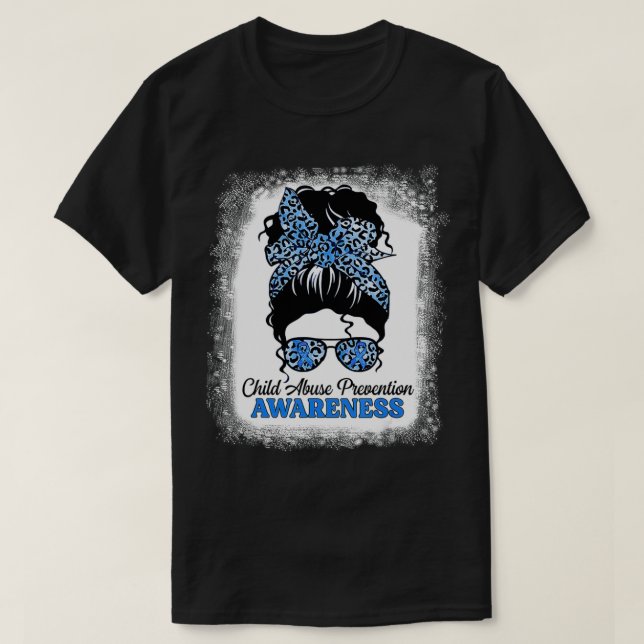 Medvetenhet om övergrepp mot barn Leopard bleached T Shirt (Design framsida)