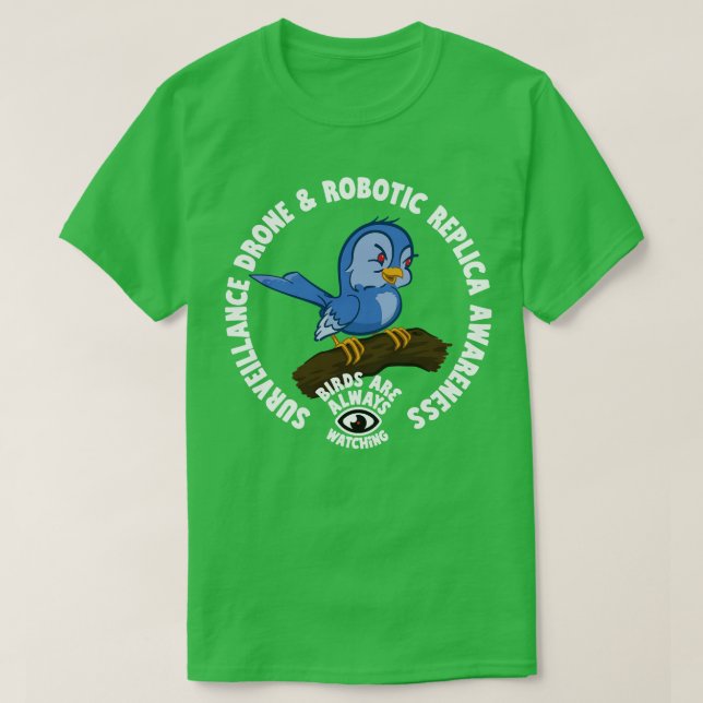 Medvetenhet om övervakningsdram och robotisk repli t shirt (Design framsida)