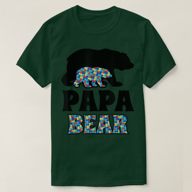 Medvetenhet om pappa Bear Autism T Shirt (Design framsida)