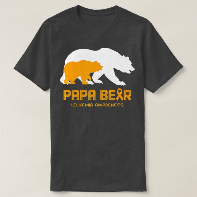 Medvetenhet om pappa Bear Support LEUKEMIA T Shirt (Design framsida)