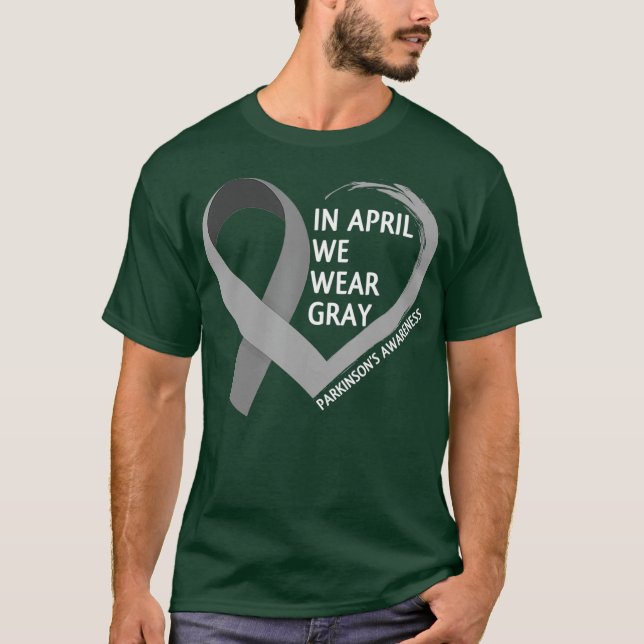 Medvetenhet om parkinsons i april vi Bära Grått T Shirt (Framsida)