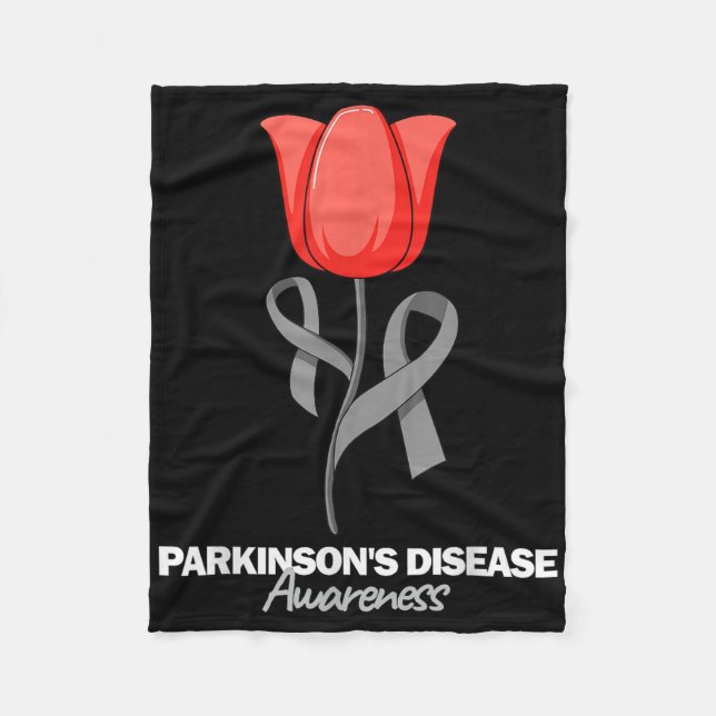 Medvetenhet om Parkinsons sjukdom april månad Röd  Fleecefilt (Framsidan)