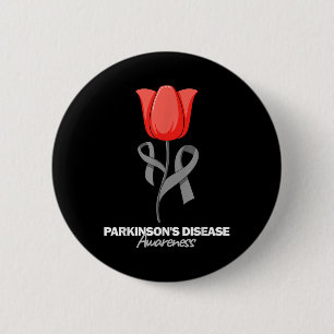 Medvetenhet om Parkinsons sjukdom april månad Röd  Knapp