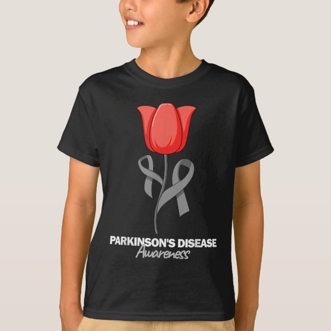 Medvetenhet om Parkinsons sjukdom april månad Röd  T Shirt (Framsida)