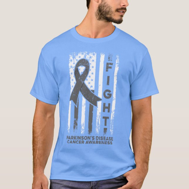 Medvetenhet om Parkinsons sjukdom i USA flagga T Shirt (Framsida)