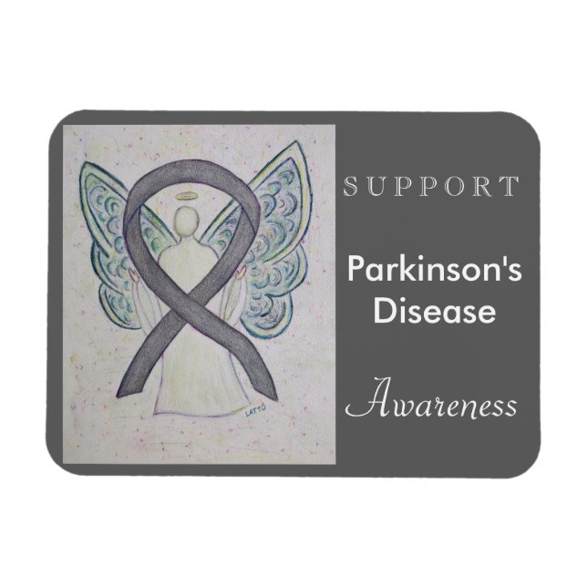 Medvetenhet om Parkinsons sjukdom Ribbon Angel Mag Magnet (Horisontell)