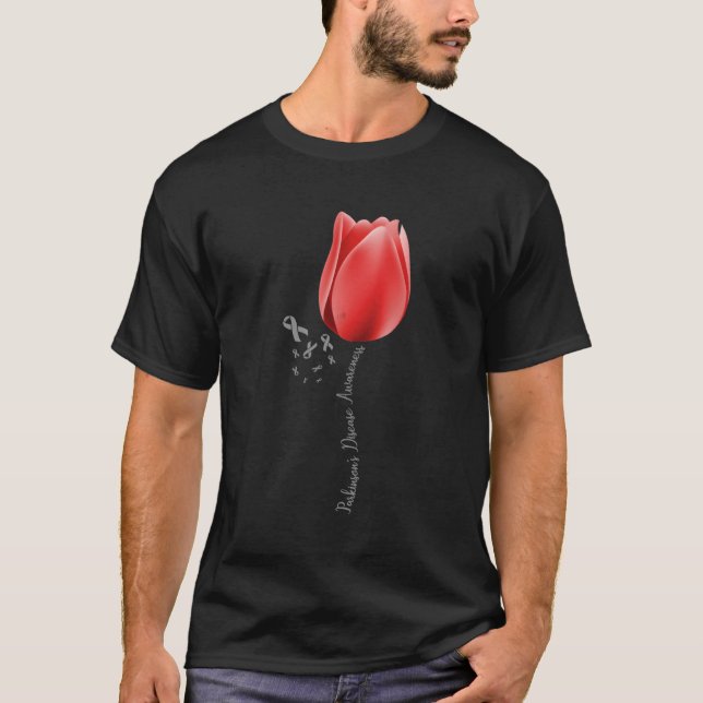 Medvetenhet om Parkinsons sjukdom Tulip April Mont T Shirt (Framsida)