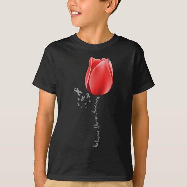 Medvetenhet om Parkinsons sjukdom Tulip April Mont T Shirt (Framsida)