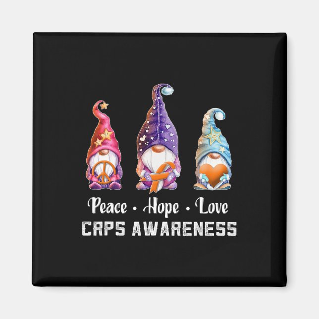 Medvetenhet om Peace Hope Kärlek Gnomes Crps Aware Magnet (Framsidan)