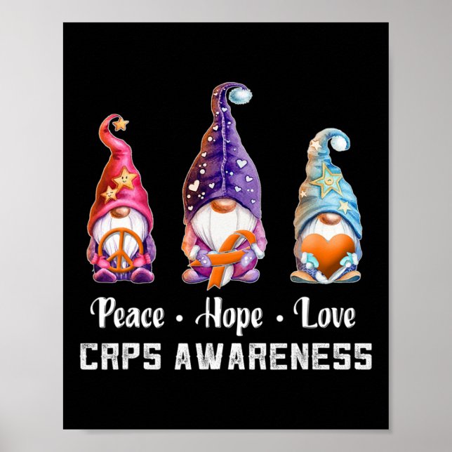 Medvetenhet om Peace Hope Kärlek Gnomes Crps Aware Poster (Framsidan)