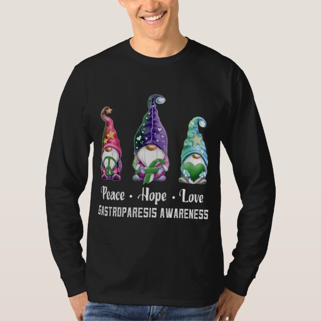 Medvetenhet om Peace Hope Kärlek Gnomes Gastropare T Shirt (Framsida)