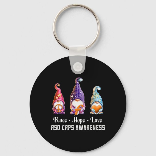Medvetenhet om Peace Hope Kärlek Gnomes RSD Crps Nyckelring (Framsida)