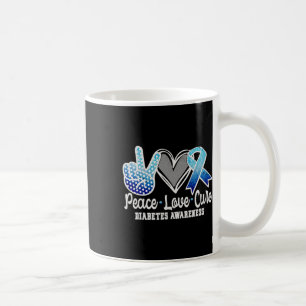 Medvetenhet om Peace Kärlek Cure Diabetes 1 Kaffemugg