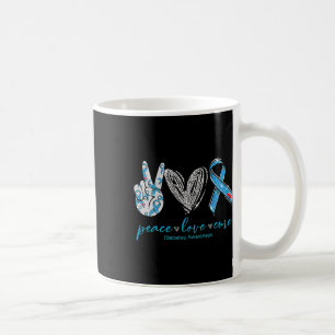 Medvetenhet om Peace Kärlek Cure Diabetes 2 Kaffemugg