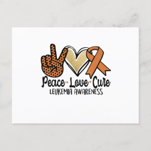 Medvetenhet om Peace Kärlek Cure Leukemia Meddelande Vykort