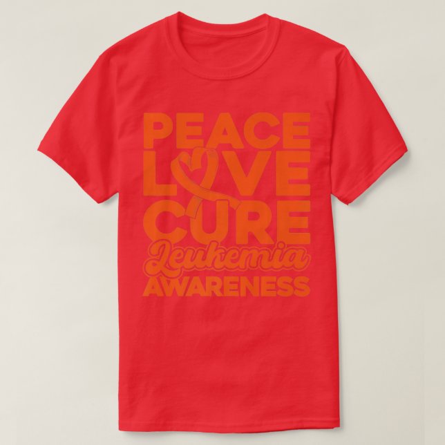 Medvetenhet om Peace Kärlek Cure Leukemia T Shirt (Design framsida)